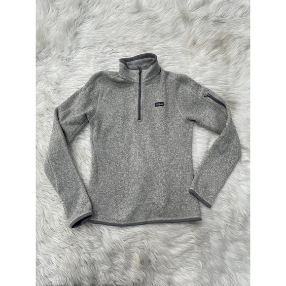 Patagonia Better Sweater 1/4 Zip Quarter Fleece Jacket Natural Feather Grey Sz M - Picture 2 of 4